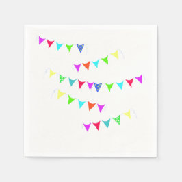Kleurrijke Verjaardagsvlaggen Papier Servetten