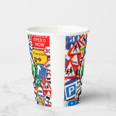 Kleurrijke verkeersborden, Birthday Party Papieren Bekers (Links)