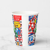 Kleurrijke verkeersborden, Birthday Party Papieren Bekers (Rechts)