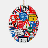 Kleurrijke verkeersborden keramisch ornament (Rechts)