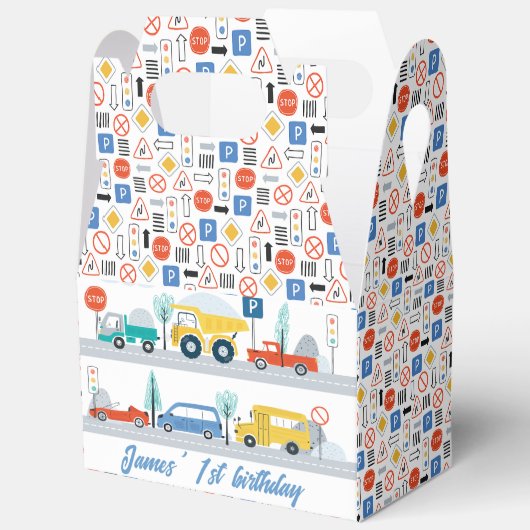 Kleurrijke verkeersborden Vervoer Verjaardag Bedankdoosjes (Open)