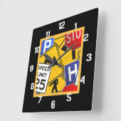 kleurrijke verkeerssignalen vierkante klok (Hoek)