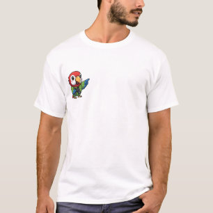 Kleurrijke Verkenner Papegaai met Verrekijker T-shirt