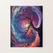 Kleurrijke Verlichtende Nachtlucht Illustratie Legpuzzel (Verticaal)