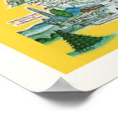 Kleurrijke Vermont Kaart 18 x24 Afdrukken Poster (Hoek)