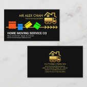 Kleurrijke Verpakkingsdozen Huis Verhuizen Visitekaartje (Voorkant / Achterkant)