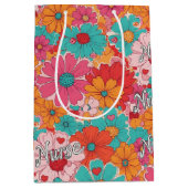 Kleurrijke verpleegster bloemenpatroon (1) medium cadeauzakje (Voorkant)