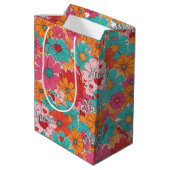 Kleurrijke verpleegster bloemenpatroon (1) medium cadeauzakje (Achterkant Gekanteld)