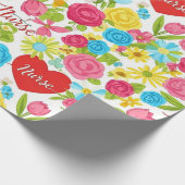 Kleurrijke verpleegster bloemenpatroon (2) cadeaupapier (Hoek)