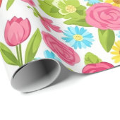 Kleurrijke verpleegster bloemenpatroon (2) cadeaupapier (Rol Hoek)