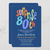 Kleurrijke Verrassing 80e Verjaardagsfeestje Moder Kaart (Voorkant / Achterkant)