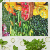 Kleurrijke verse pepers theedoek (Gevouwen)