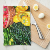 Kleurrijke verse pepers theedoek (Quarter Fold)