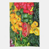 Kleurrijke verse pepers theedoek (Verticaal)