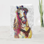  kleurrijke versierde Horse Art Note Kaart (Voorkant)