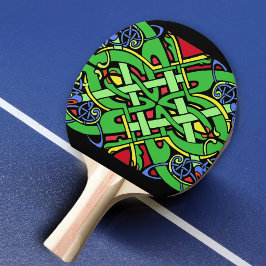 Kleurrijke Versierde Ierse Keltische Knoop Tafeltennisbatje