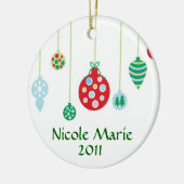 Kleurrijke versieringen gepersonaliseerd keramisch ornament (Links)
