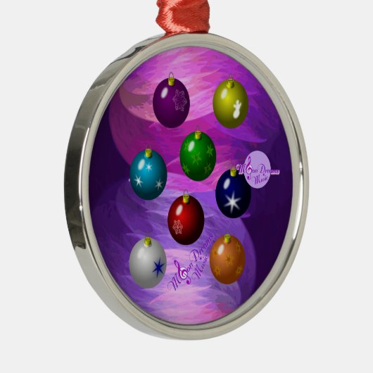 Kleurrijke versieringen Zilverronde kerstversierin Metalen Ornament (Rechts)