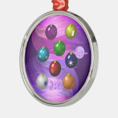 Kleurrijke versieringen Zilverronde kerstversierin Metalen Ornament (Links)