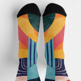 Kleurrijke verticaal abstract met lijnpatronen sokken