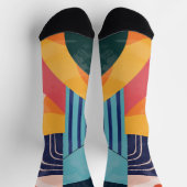 Kleurrijke verticale abstract met lijnpatronen sokken (Top)