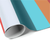 Kleurrijke Verticale Retro Strepen Cadeaupapier (Rol Hoek)