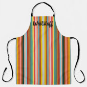 Kleurrijke verticale retro strepen schort (Voorkant)