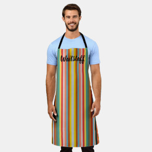 Kleurrijke verticale retro strepen schort