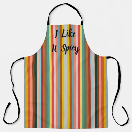 Kleurrijke verticale retro strepen schort (Voorkant)