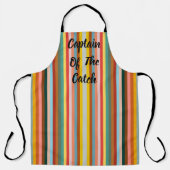 Kleurrijke verticale retro strepen schort (Voorkant)