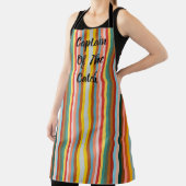 Kleurrijke verticale retro strepen schort (Insitu)