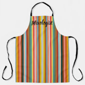 Kleurrijke verticale retro strepen schort (Voorkant)