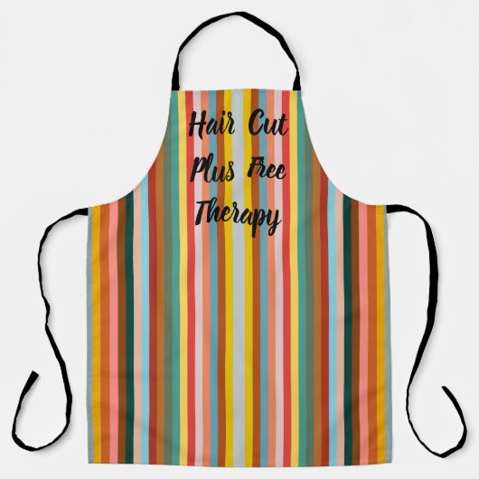 Kleurrijke verticale retro strepen schort (Voorkant)