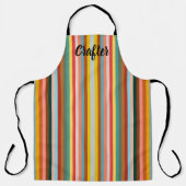 Kleurrijke verticale retro strepen schort (Voorkant)