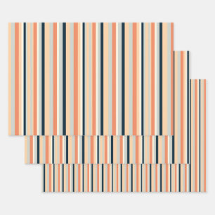 Kleurrijke verticale streep met patroon inpakpapier vel