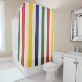 Kleurrijke verticale strepen douchegordijn (In situ)