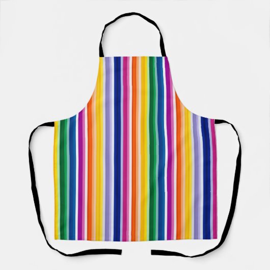 Kleurrijke verticale strepen ontwerp schort (Voorkant)