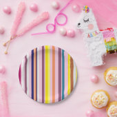 Kleurrijke Verticale Strepen Papieren Borden Bordje (Feest)