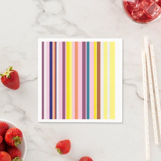 Kleurrijke verticale strepen papieren servetten (Insitu)