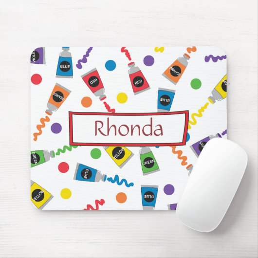 Kleurrijke verven muismat (Met muis)