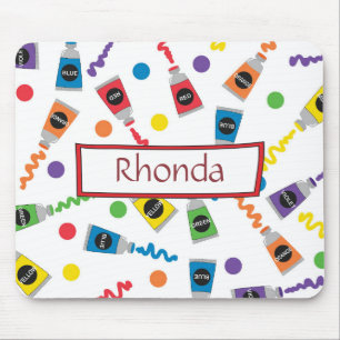 Kleurrijke verven muismat