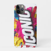 Kleurrijke verven spat "ICONISCHE" tekst in witte  Case-Mate iPhone Case (Achterkant)