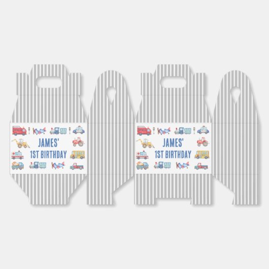 Kleurrijke Vervoer Verjaardag gunstbox Bedankdoosjes (Ongevouwen)