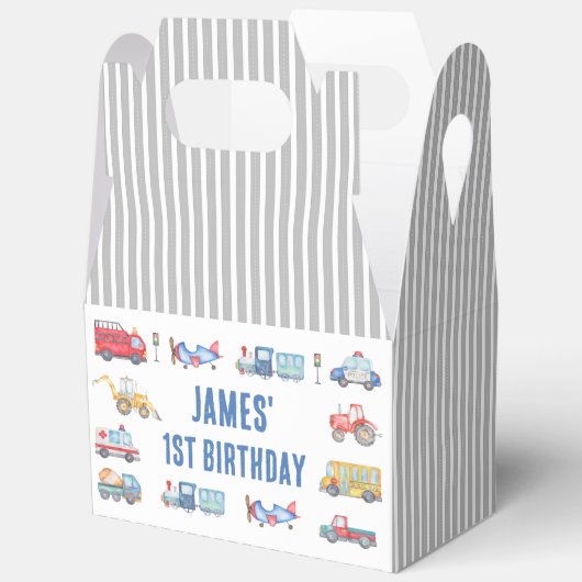 Kleurrijke Vervoer Verjaardag gunstbox Bedankdoosjes (Open)