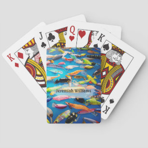 Kleurrijke verzameling vislokmiddelen - Personalis Pokerkaarten