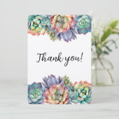 Kleurrijke Vetplant Bedankt Kaart (Staand voorkant)