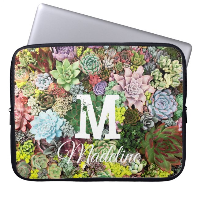 Kleurrijke Vetplanten Laptop Sleeve (Voorkant)