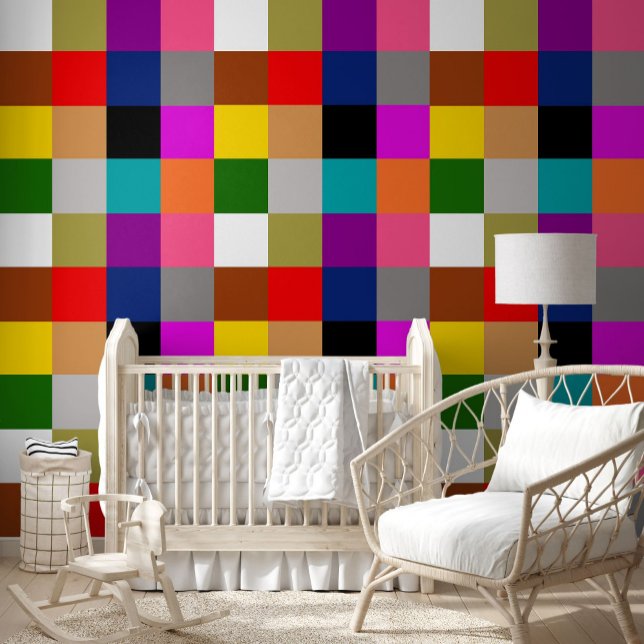 Kleurrijke vette kleur blokken ontwerp  behang (Creator heeft geüpload)