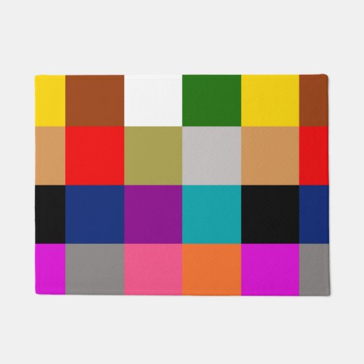 Kleurrijke vette kleur blokken ontwerp deurmat (Voorkant)