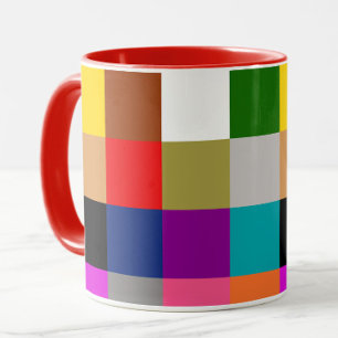 Kleurrijke vette kleur blokken ontwerp mok